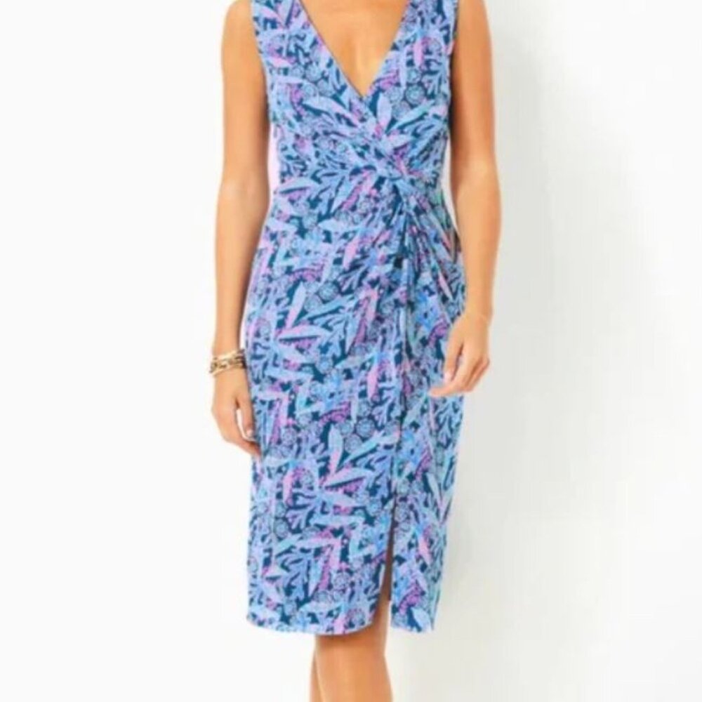 NWT $188 Woman's Dresses Lilly Pulitzer Odella V-Neck Midi Dress Size 2